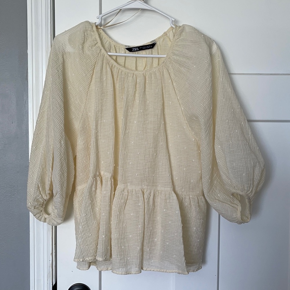 Swiss Dot Blouse Zara